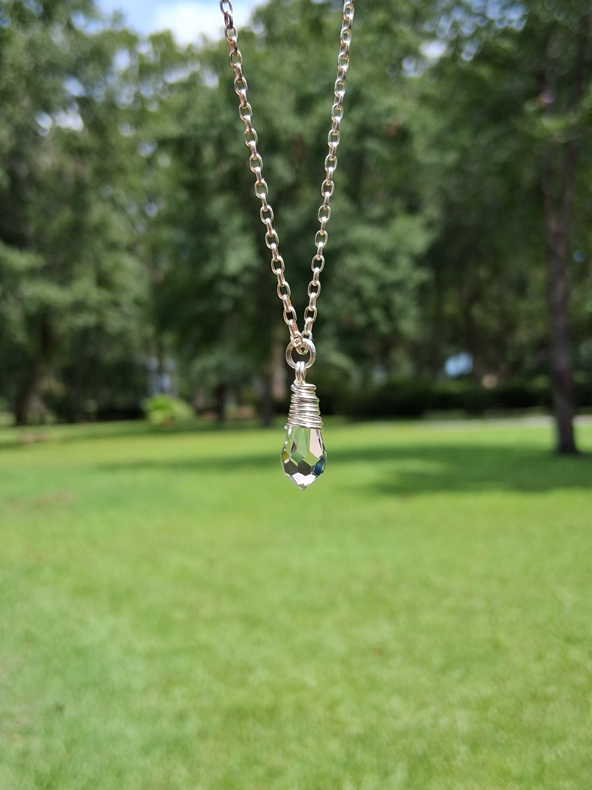Swarovski Crystal Pendant on Sterling Silver Chain